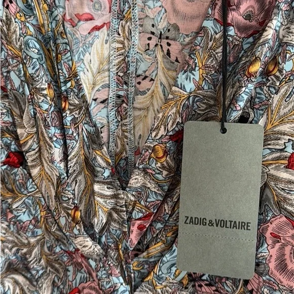 Zadig & Voltaire Floral Midi Dress - Blue and Pink - Picture 2 of 6
